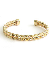 Open Double Twisted Bangle Gold - £10.34 GBP