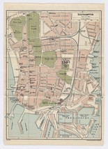 1924 ORIGINAL VINTAGE CITY MAP OF SOUTHAMPTON / HAMPSHIRE / ENGLAND - $20.26