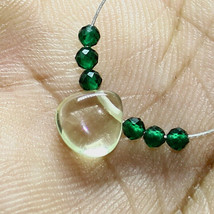 Lemon Quartz Smooth Heart Onyx Beads Briolette Natural Loose Gemstone Jewelry - £2.76 GBP