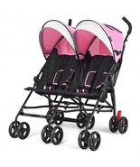 Foldable Twin Baby Double Stroller Ultralight Umbrella Kids Stroller-Pin... - $2,979.34 MXN
