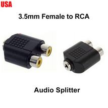 3.5Mm Jack Stereo Female To 2 Rca Female Twin Phono Y Splitter Combiner ... - $14.99