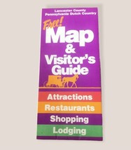 Lancaster County Pennsylvania Dutch County Map &amp; Visitors Guide 1984 - $8.12
