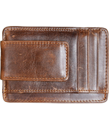 Money Clip  Front Pocket Wallet Men Leather Slim Minimalist Wallet - $370.23 MXN