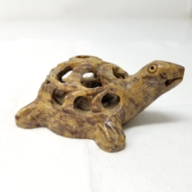 Turtle Figurine Hollow Carved Design Rustic Earthy Handcrafted Small Scu... - £11.72 GBP