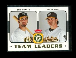 2006 FLEER TEAM LEADER Dual Baseball Card TL-19 ERIC CHAVEZ BARRY ZITO A... - $4.94