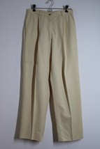 Vtg Izod 10 Yellow High Waist Pleated Poly Golf Pants Trousers - £23.00 GBP