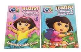 2 Dora The Explorer Jumbo Coloring &amp; Activity Book 2010 Nickelodeon Nick Jr USA - £13.25 GBP