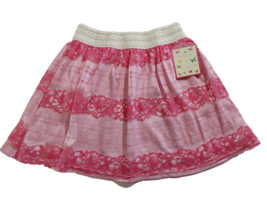 Emma &amp; Elsa Kids Girls w/ Rose Pink Lace Insert Holiday Party Skirt ~ 10/12~ NWT - $23.75