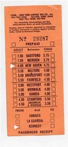 Conn New York Airport Bus Adult Passenger Receipt Kennedy New Haven  - $9.90