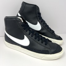 Nike Men’s Blazer Mid &#39;77 Vintage Retro Sneaker Sz 8.5 Black Leather BQ6... - $49.45