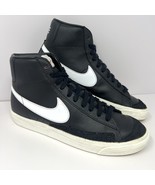 Nike Men’s Blazer Mid &#39;77 Vintage Retro Sneaker Sz 8.5 Black Leather BQ6... - $49.45