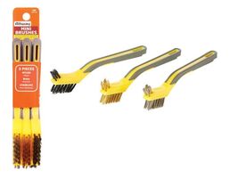 Mini Bristle Brush 1/2&quot; W X 7&quot; L 3-PK Assorted Wire Material Allway AMB - $18.43 MXN