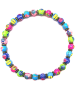 NEW ANGELA MOORE MULTICOLOR NECKLACE WITH BUGS &amp; STRIPES - £39.10 GBP
