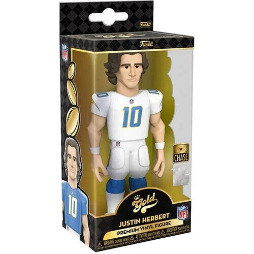 NEW SEALED 2022 Funko Gold NFL Chargers Justin Herbert 5" Action Figure CHASE - $49.49