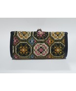 Vintage Tapestry Carpet Wallet with Clutch Multicolor Abstract Flowers '50s-'60s - $115.89 CAD