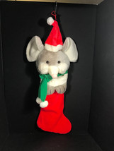 mouse plush Christmas stocking Vintage   - £40.99 GBP