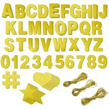 Diy Gold Glitter Banner Kit With Letters, Numbers, And Symbols (130 Pcs) - £19.69 GBP