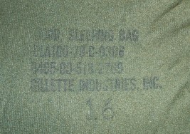 US Army, Marines, et al polyester sleeping bag hood Gillette Ind. 1978  - $20.00
