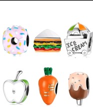 Carrot simil pandora charms,ice cream charm for pandora,sandwich charms ... - $22.00