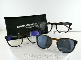 Marchon NYC Magnetics M1502 (210) MATT BROWN 50-19-140 2 CLIPS Eyeglass Frames - £56.70 GBP