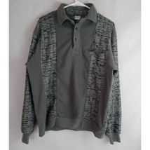 Vintage Haband Casual Joe Men&#39;s Gray Long Sleeve Polo Shirt Size XL - £15.19 GBP