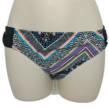 NWT Bikini Nation Shirred Hipster Bikini Swimsuit Bottom Med Geometric - $19.80