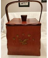 FIVE STARS ABOVE THE EAGLE EMBLEM ON WOOD BOX WITH LID &amp; HANDLE - £14.63 GBP