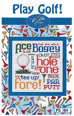 Play Golf Post Stitches cross stitch chart Sue Hillis Design - $5.40