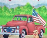 Rain or Shine Old Red Truck Dog 28&quot; X 40&quot; Patriotic Garden Porch Flag 43... - £9.53 GBP