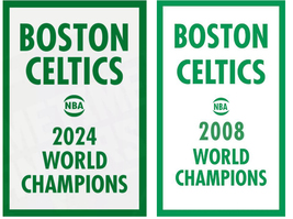 Combo 2 flags Boston Celtics Championship 3x5ft World Champions 2008, 2024 - £23.45 GBP