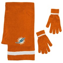 Miami Dolphins Scarf and Glove Gift Set Chenille - $60.49
