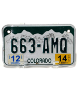 Colorado Motorcycle License Plate - 663-AMQ - Green/White-Expired 12/14 - €11,22 EUR