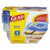 GLAD Entree Container 25oz Medium Square Food Storage 5 Pack BPA Free - $179.52 MXN