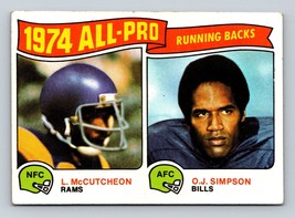 1975  Topps  #209 Lawrence McCutcheon / O.J. Simpson AP  L A Rams / Bills - £3.09 GBP