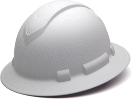 Ridgeline Full Brim Hard Hat, 4-Point Ratchet Suspension, Matte White  - £34.31 GBP