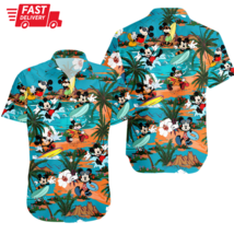 Mickey Mouse Surfing Beach Summer Vacation Disney HAWAIIAN Shirt Disneyland Trip - £8.20 GBP+