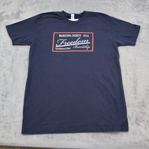 American Apparel Shirt Mens L Blue Short Sleeve Crew Neck Statement Tee - £18.18 GBP