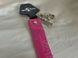 NEW Universal Studios Orlando Pink Wrist Lanyard With Key Chain Clip Off... - £10.96 GBP
