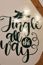 Jingle All The Way White Vinyl Holiday Wall Decal 7x7. - £4.73 GBP
