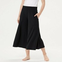 AnyBody Cozy Knit Wide-Leg Pants with Side Slit, Black, Size XX-Small (A... - £10.25 GBP