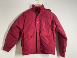 Vtg Down Designs M 38-40 Red Puffer Taslon Jacket Coat Parka Hood - $38.94