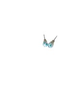 Vintage Blue White Speckled Ball Globe Stud Earrings Womens Costume Jewelry - $11.78