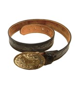 Vintage Tory Leather Belt w/Crumrine Silver Plate Bronze Buckle, Size 30... - €42,50 EUR