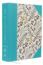 NKJV Journal the Word Bible, Large Print, Hardcover, Blue Floral Cloth, Red - £59.21 GBP