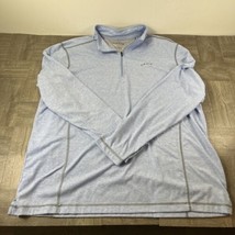 Orvis Shirt Mens XL Blue Long Sleeve Zip Jacket Nice - $15.68