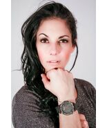 Quartz Large Face Gun Metal Grey Watch Large Numbers Analog Long Life Ba... - $51.83