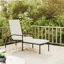  Sun Lounger Black PE Rattan, Galvanized Steel Large - $4,589.32 MXN