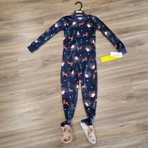 Kid’s Carter’s One Piece Plush Velour Footed Pajamas Santa Reindeer 4T B... - $10.88