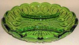 Le Smith Green Moon &amp; Stars Pattern Tri Divided Relish Made In Usa - $29.69