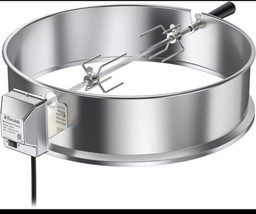 Stainless Steel Rotisserie Kit for 22.5 Inch Charcoal Kettle Grill with Motor - £90.59 GBP